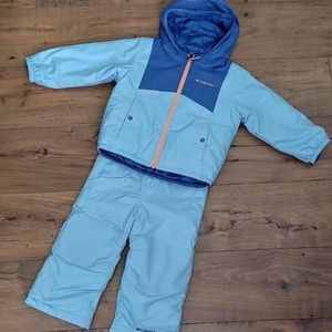 Columbia snow ski bibs and jacket
